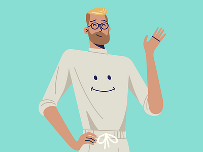 It me 2d character character design flat illustration illustrations self portrait selfie waving