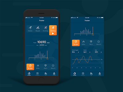 Fitness Tracker APP user interface uxui пользовательский интерфейс