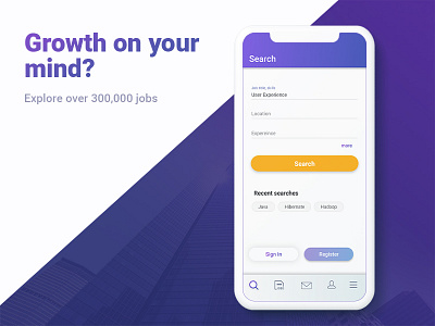 Shine.com IOS APP gradient ios app jobs mobile mobile design search ui ux