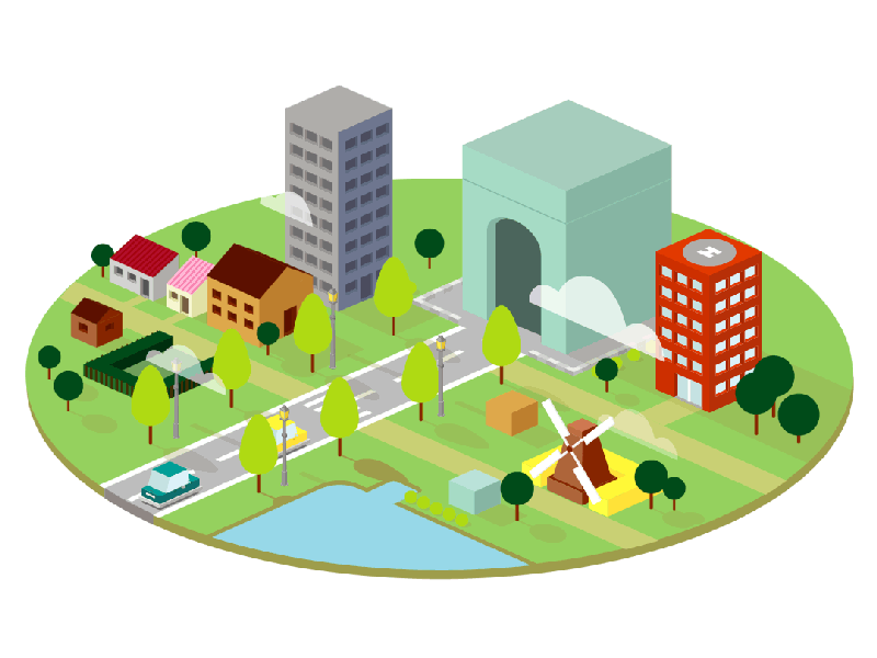 Dream City bigdreams building cars city colors isometric motion graphics toys