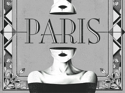 Paris illustration lettering sketch woman