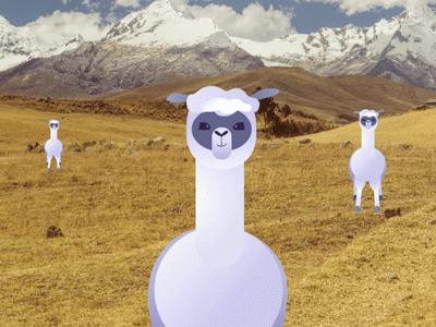 No drama llama alpaka dance happy lama mountains peru vector and image