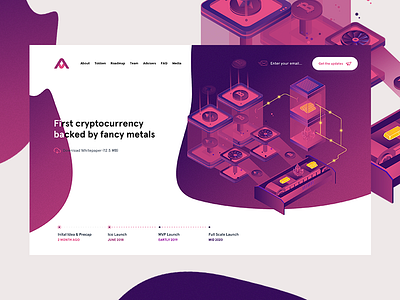 Argyle project bitcoin crypto ico illustration magenta pink purple ui ux white