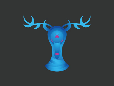 Deer blue deer gradient logo vector