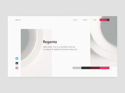 Landing page - Portfolio website concept design designer example flat fluent home landing page portfolio regenta
