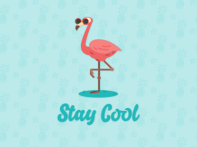 Stay Cool 2d ai cool design flamingo hot summer vector