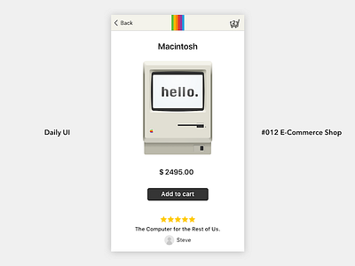 Daily UI #012 E-Commerce Shop (Single Item) dailyui dailyui012 mac macintosh mobile ui web