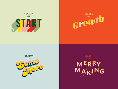 Seasons Of Prometheus grow holiday marks merry seasons start summer type typography