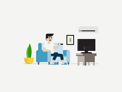 Galt – Solar Panels 01 air conditioner living room man person plant sofa tv