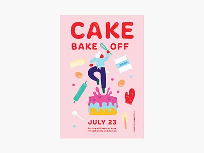 Cake Bake Off bake cake chef culinary cute design graphic illustration kitchen pink poster