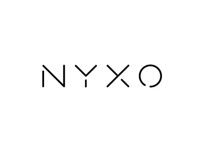Nyxo brand custom logo monoline simple stencil type typography