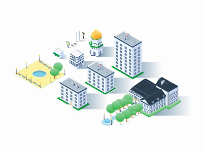 City Pack Isometric architecture building business city house isometric landmark palace plant russia shop