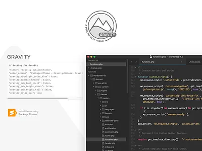 Gravity Sublime Text Theme logo sublime text theme ui