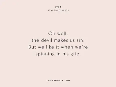 Type and Lyrics #003 font linotype lyrics music reference sans serif typeface typelyrics typetuesday typography