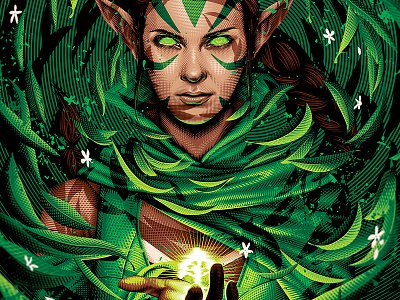 Magic: The Gathering 25 Anniversary card fantasy game gaming illustration leaves magic magic the gathering mtg nature tabletop tracie ching