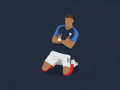 Kylian Mbappe athlete blue celebrate football footballer france kit mbappe navy soccer sports world cup