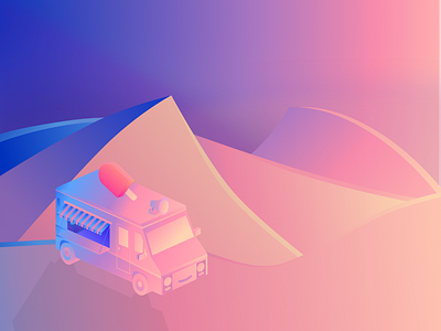 Desert Dessert car desert dessert gradients icecream illustration isometric sketch vehicle