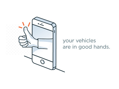 Good Hands hand phone thumbs up vehicle