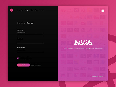 Hello Dribbble! Sign-up form debut debut design dribbble invite thank you ui user interface