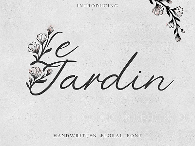 'Le Jardin' floral font alphabet blossom font branding calligraphy feminine floral font floral logo flowers font handwritten font logo logotype made with fontself modern calligraphy script wedding wedding decor wedding font