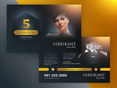 Luxury Diamond and Jewelry Firm - Postcard / Flyer dark diamond elegant gold jewel jewelry jewels luxury mailer ring