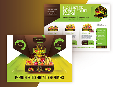 Fruits Delivery Service Postcard / Flyer colorful delivery flyer food fruit fruits mailer menu organic psd