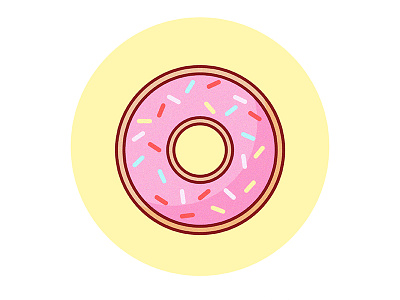 Sprinkles dessert digital illustration donut flat food illustration junkfood minimalistic simple sprinkles vector