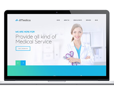 Imedica clean medical website ui