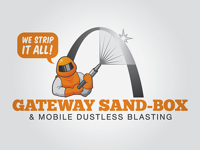 Gateway Sand-Box Logo arch branding gateway identity logo mascot sand blasting st. louis