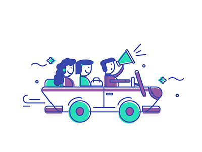 Car Share android app illustrations designer flat illustration illustrator india mobile app