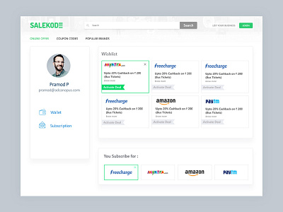 My Account dribbble myaccount ui wishlist