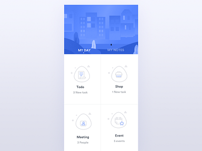 My day app card layout plan profile rad task todo work