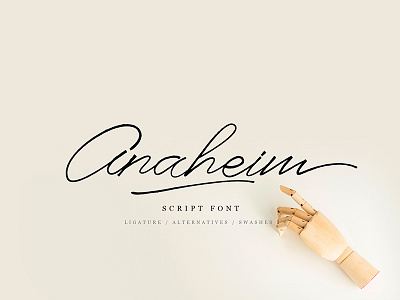 Anaheim script font elegant feminim font handdraw lettering logo minimalist typography