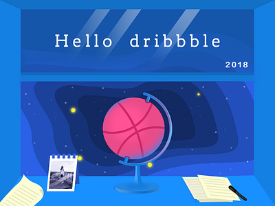 Hello Dribbble designer，first globe，chinese shot，invitation