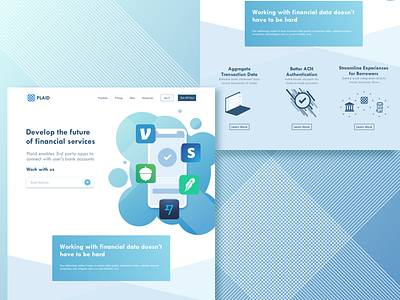 Plaid Fintech Landing Page Redesign Concept concept debut finance financial fintech homepage landingpage plaid technology ui ux