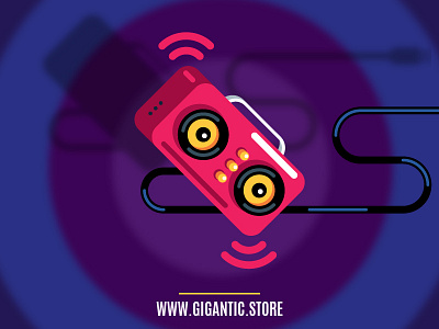 Flat Design Music Radio Illustration draw drawing flat design fm illustration music party play radio sound