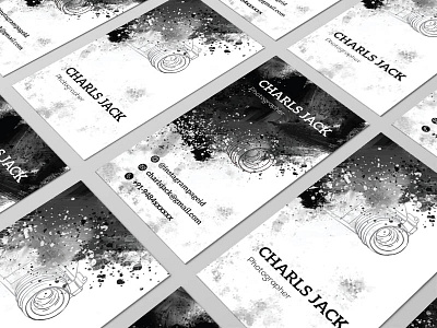 Photographer Business Card Design black business camera card design graphics mockup paint photographer theme visiting white
