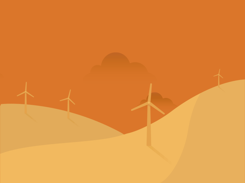 Windmill 2d animation clouds field flat hill illustration landscape motion graphics windmill