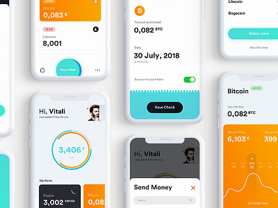 Wallet App app colors dashboard market modern money profile stock ui ux wallet