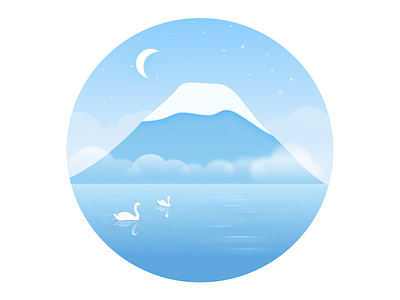 Memory of the Mount Fuji illustration landscape practice