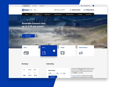 Bakai Bank. Main page bank corporate site financial ui ux web