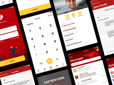 New Zadarma app finally in appstore:) call contacts chat dial pad dialer illustrations ios login messages mobile numpad