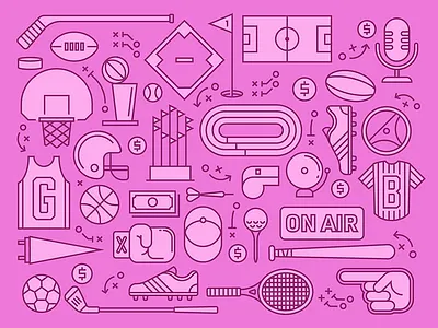 Sports Collage baseball basketball boxing darts football gambling mma nascar podcast rugby soccer sports