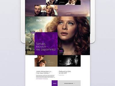 Landing Page for CANAL+ branding broadcast design canal canalplus design designs grid grid layout interface layout responsive responsive design responsive website tv app tv series tv shows ui ux web webdesign
