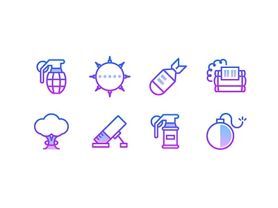 Free Line Gradient Icons: Explosives bomb graphic design icon icon design icons8 illustrator military nolan outlined stroke ui design vector
