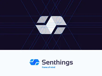 Senthings artangent cube design geometric logo sense sent things
