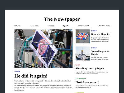 news - dailyUi 094 daily ui challenge dailyui dailyui094 news newspaper