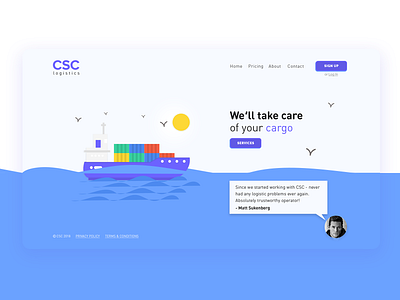 Landing page. UI Card. blue card cargo logistics photoshop ps ui ui card ui design web design