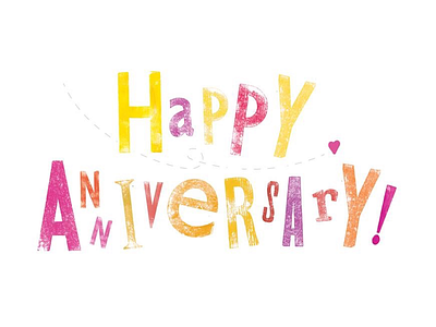 Happy Anniversary anniversary card celebration colourful couple graphic design graphics happy anniversary letterpress love marriage typography