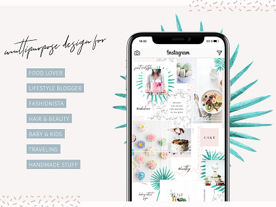 Charming Instagram Puzzle Template clean creative design female graphic instagram instapuzzle media minimal puzzle social